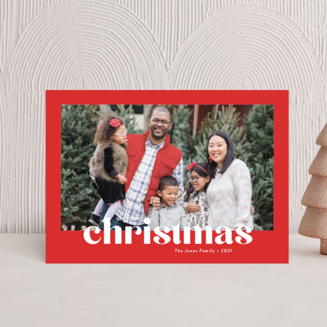"Bold Greeting" - Holiday Cards in Rudolph by Susan Asbill - Front
