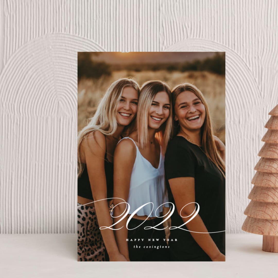 "Classy Year" - Holiday Cards in Snow by Ekko Studio - Front