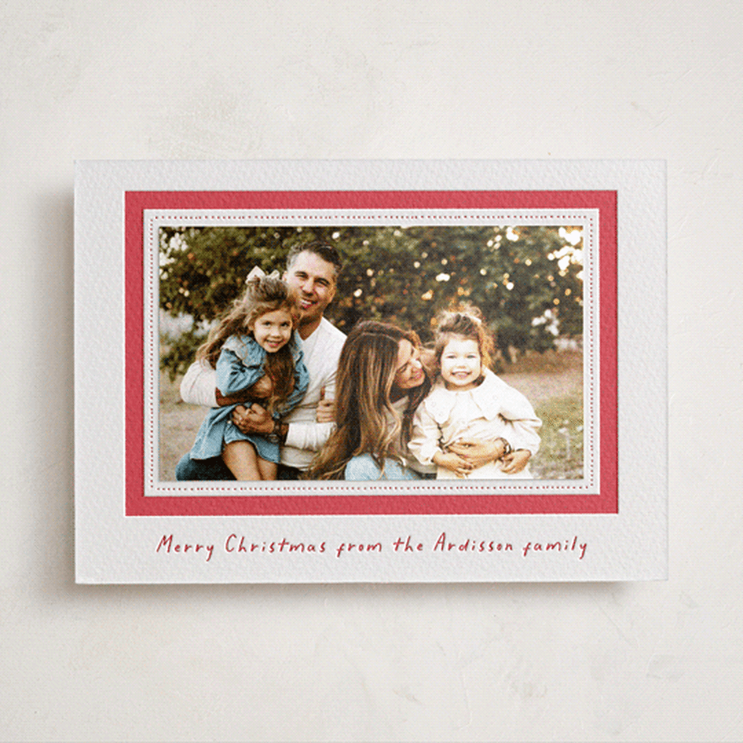 "betty" - Letterpress Holiday Photo Mount Cards in Scarlet by Sara Hicks Malone - Front