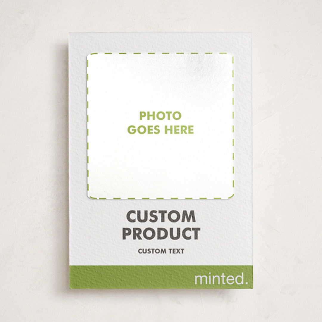 "Portrait Custom" - Letterpress Holiday Photo Mount Cards in Charcoal by Minted Custom - Front