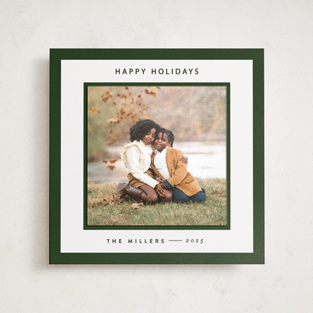 "square" - Holiday Photo Mount Cards in Spruce by JoAnn Jinks - Front