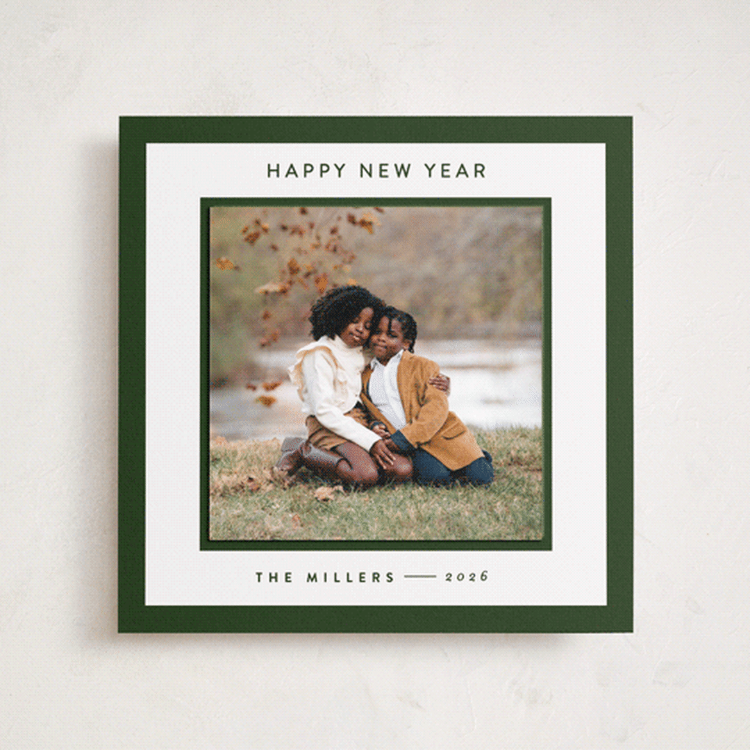 "square" - Holiday Photo Mount Cards in Spruce by JoAnn Jinks - Front