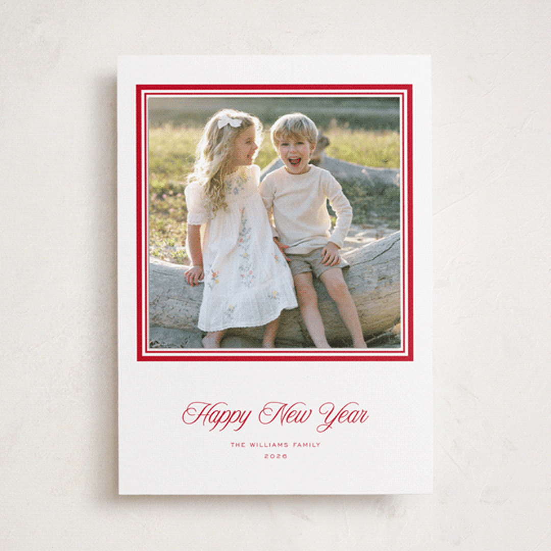 "Lauren" - Holiday Photo Mount Cards in Santa Suit by Blustery August - Front