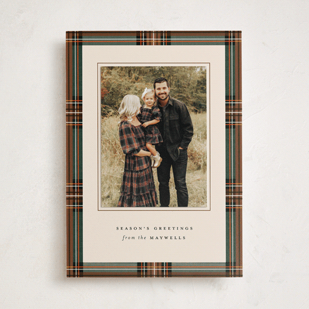 "Highland Holiday" - Holiday Photo Mount Cards in Hazel by Olivia Kanaley Inman - Front