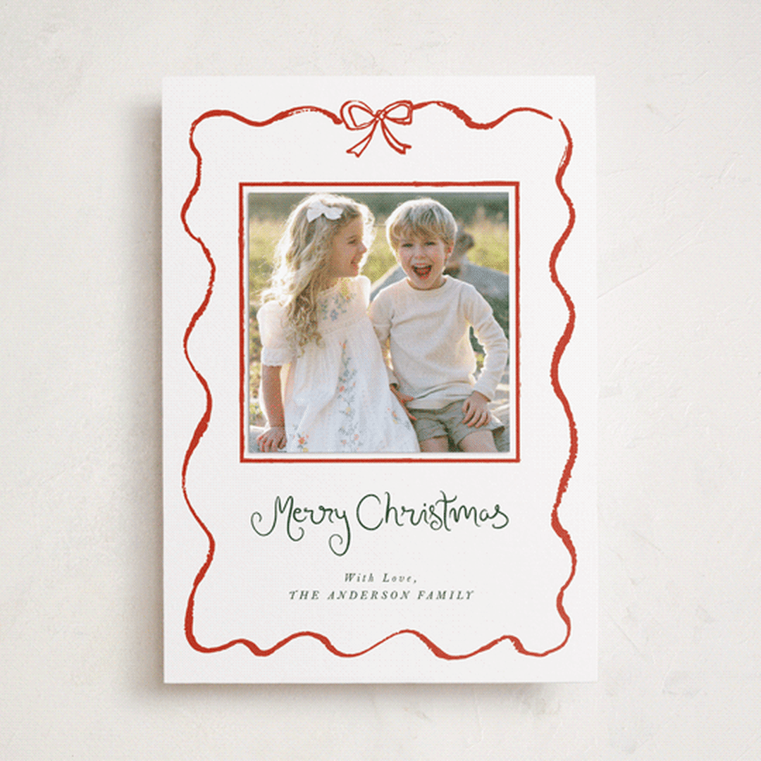 "quirky fun" - Holiday Photo Mount Cards in Candy Cane by Cass Loh - Front