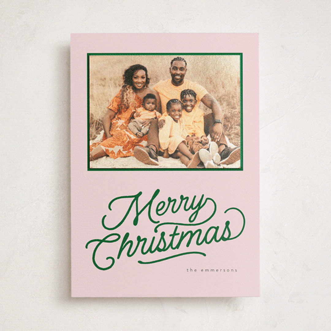 "retro vintage holiday" - Holiday Photo Mount Cards in Kelly by BR Designs - Front