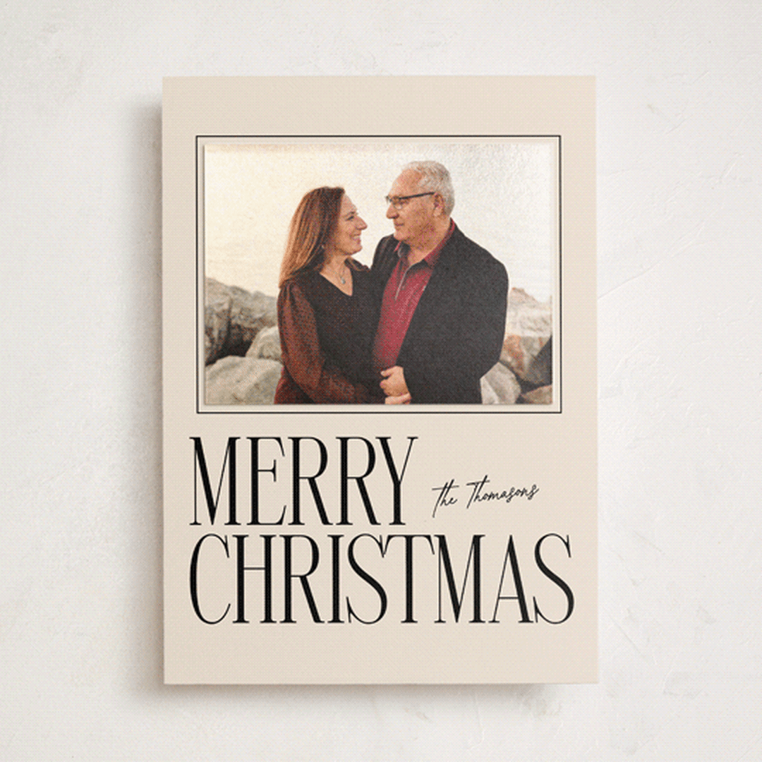 "Merry Stack" - Holiday Photo Mount Cards in Eggnog by Ekko Studio - Front