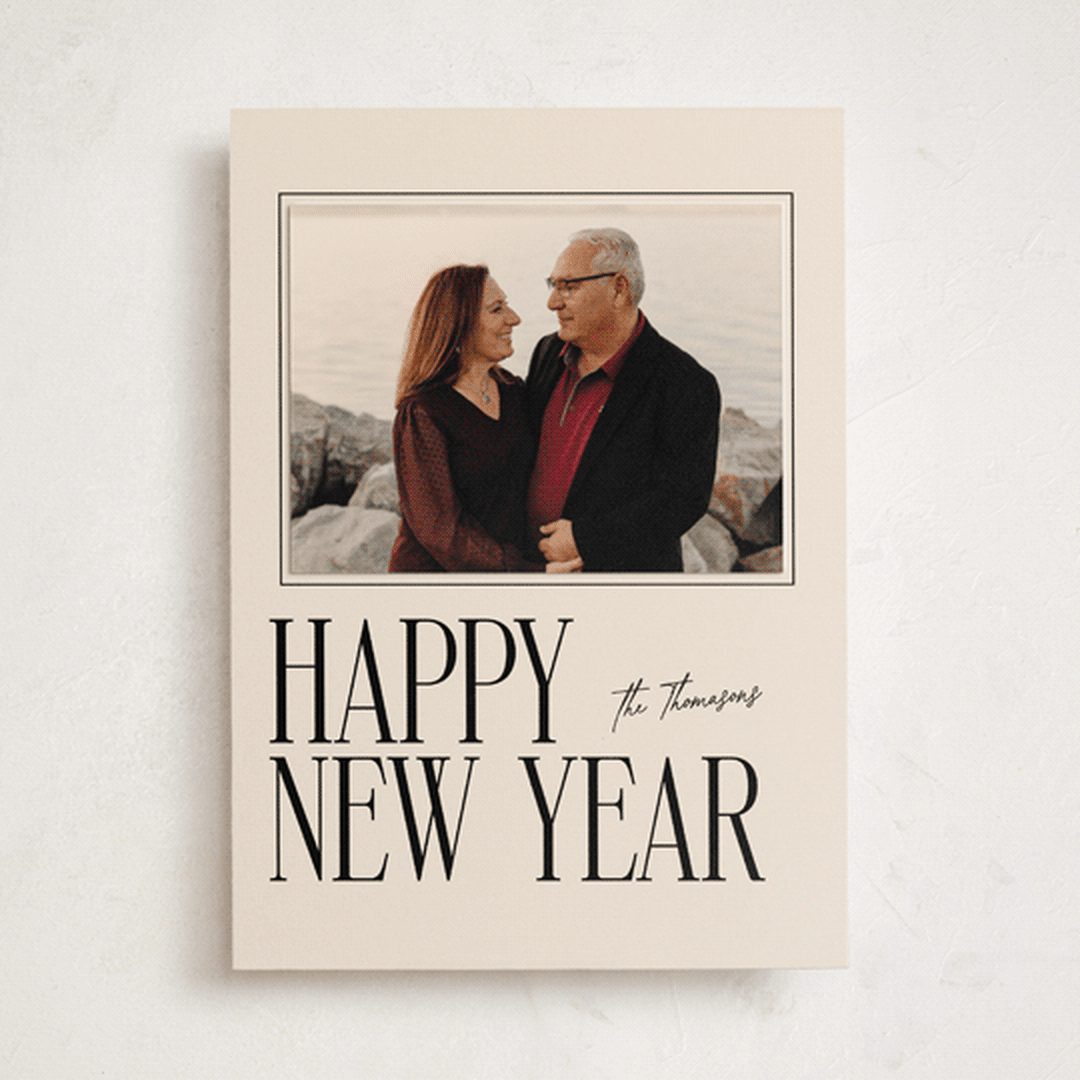 "Merry Stack" - Holiday Photo Mount Cards in Eggnog by Ekko Studio - Front