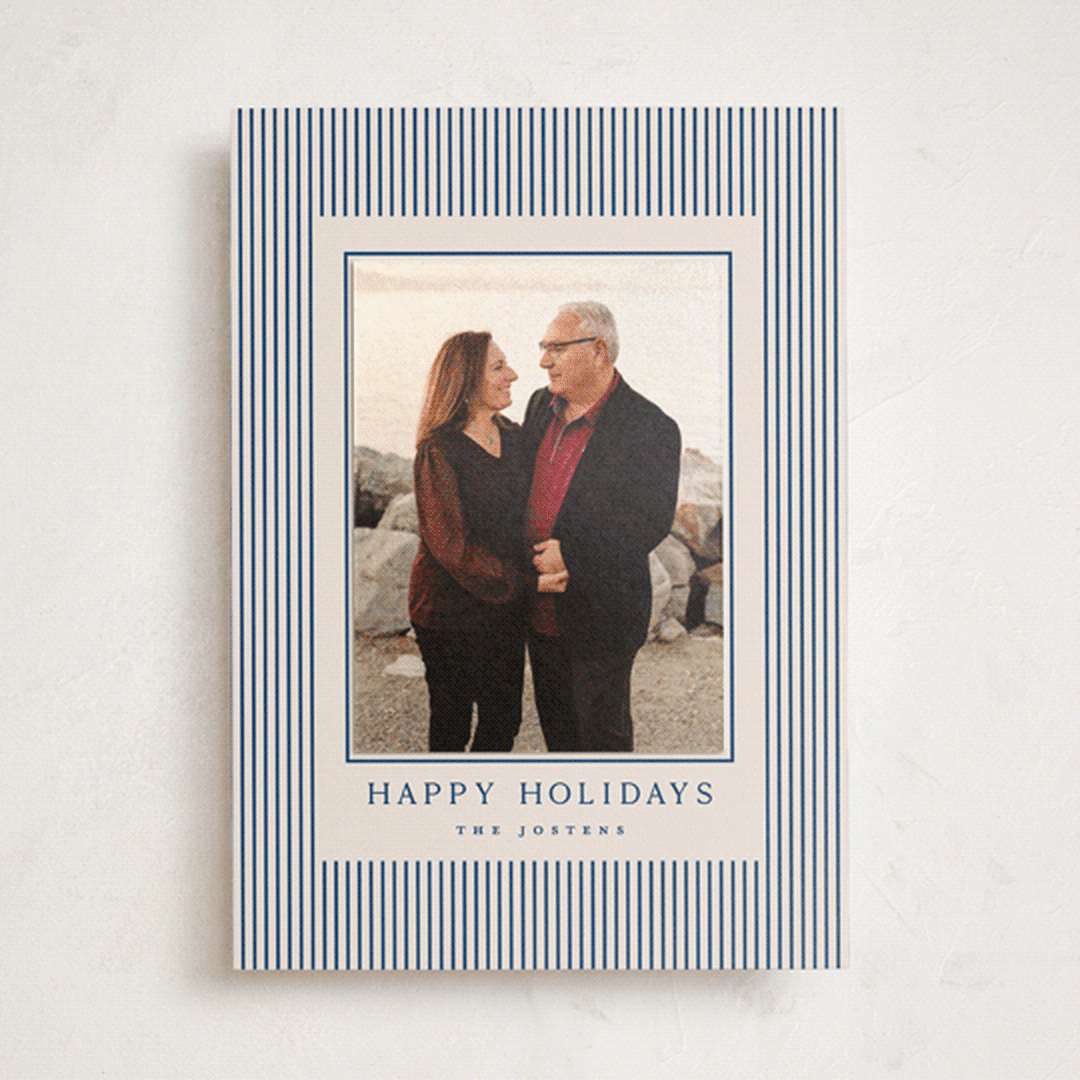 "The Prep" - Holiday Photo Mount Cards in Navy by Kristie Kern - Front