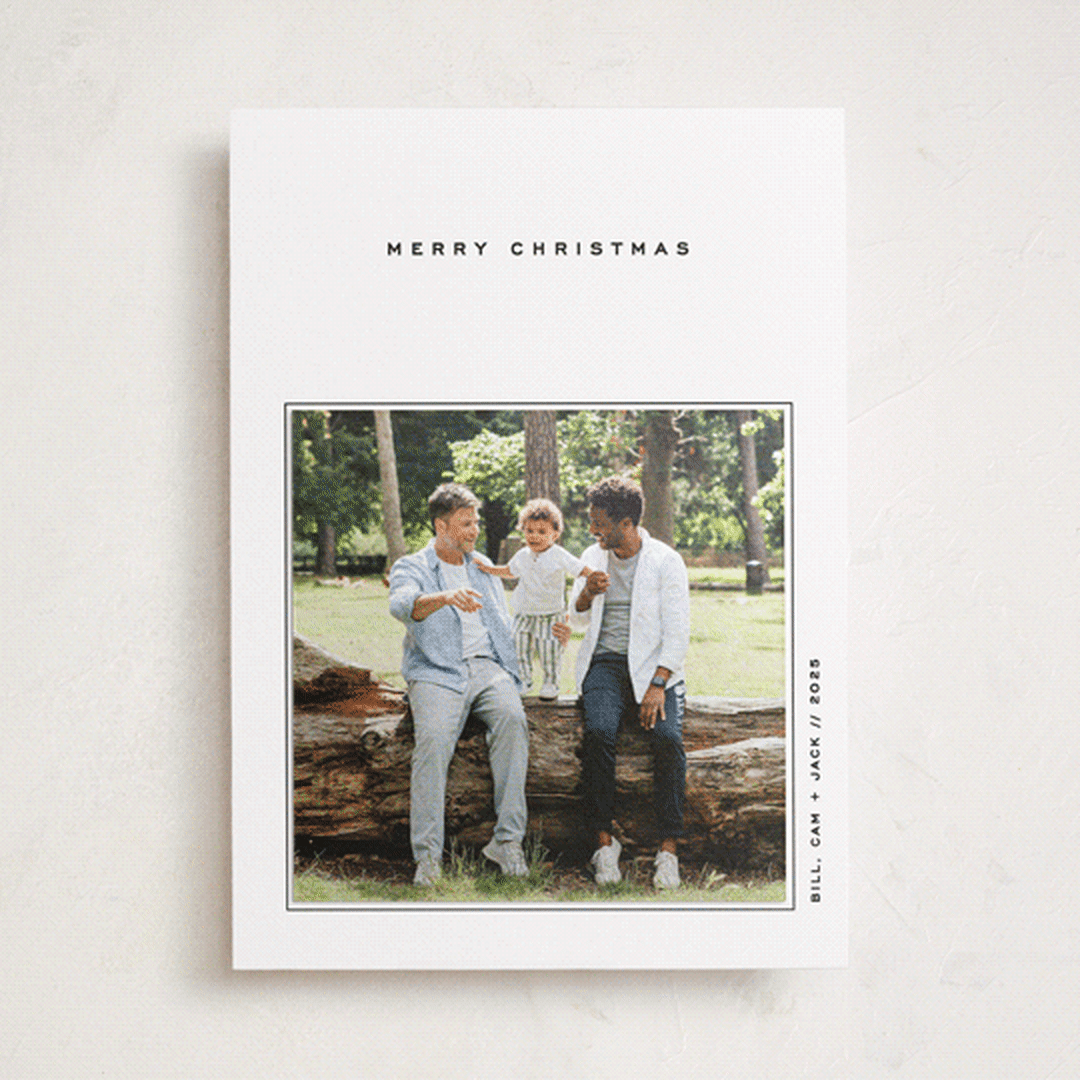 "Haute Holidays" - Holiday Photo Mount Cards in Tuxedo by Lottie Aldarwish - Front