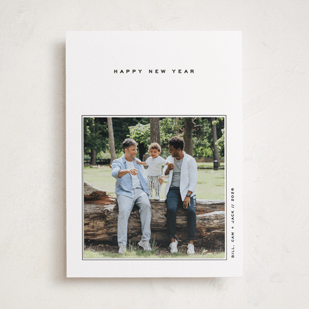 "Haute Holidays" - Holiday Photo Mount Cards in Tuxedo by Lottie Aldarwish - Front