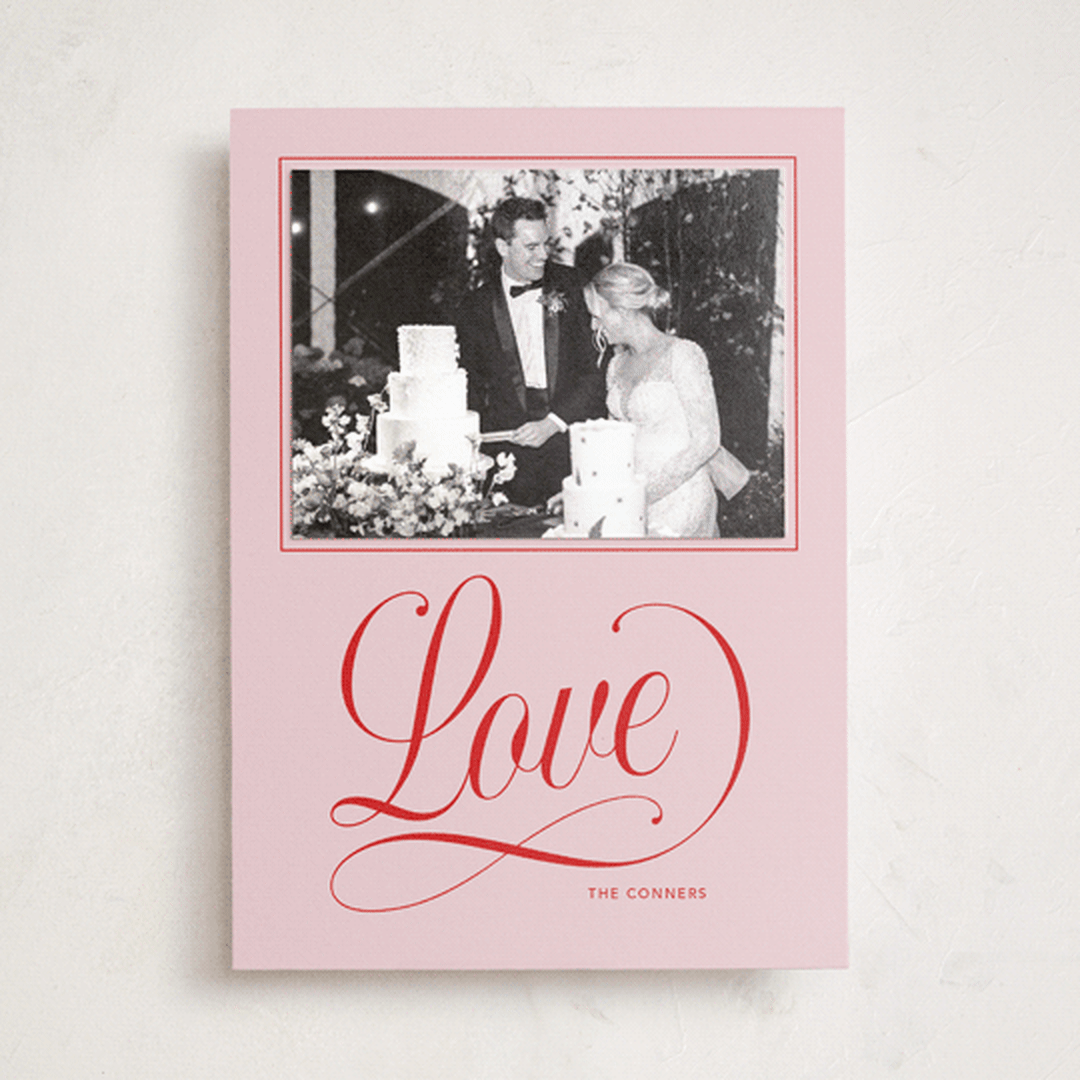 "Joyful Beauty" - Holiday Photo Mount Cards in Blush by Stacey Day - Front