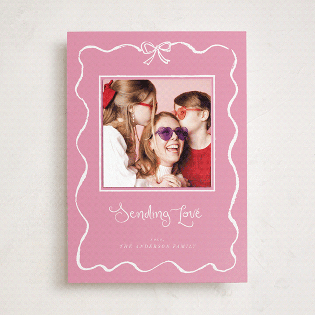 "quirky fun" - Holiday Photo Mount Cards in Rose by Cass Loh - Front