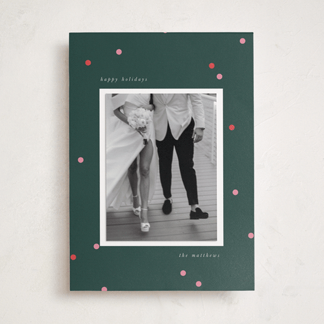 "Confetti" - Holiday Photo Mount Cards in Forest by Lori Wemple - Front