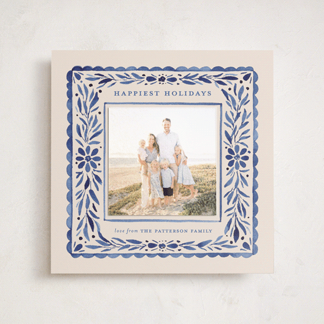 "Puebla" - Holiday Photo Mount Cards in Ocean by Meagan Christensen - Front