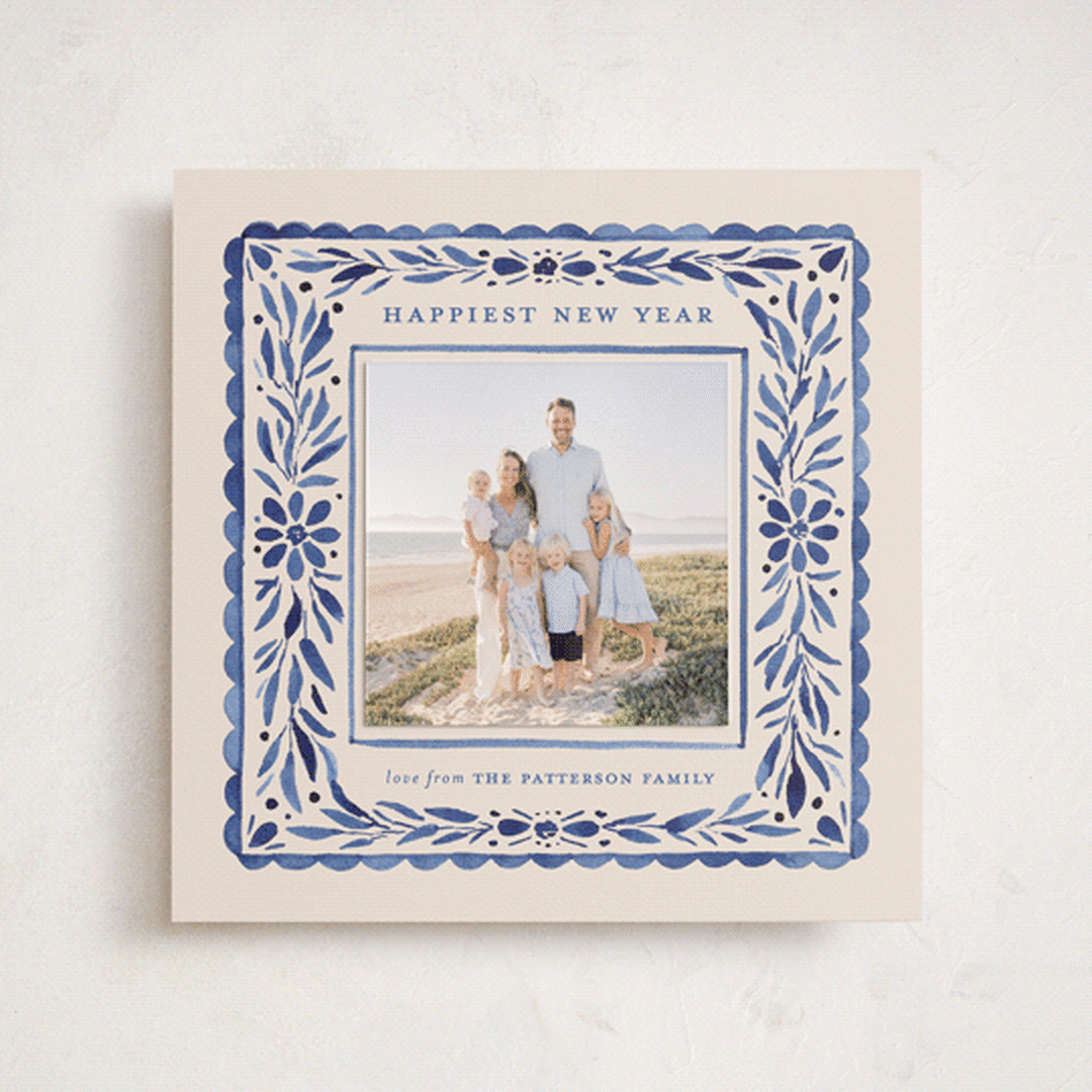 "Puebla" - Holiday Photo Mount Cards in Ocean by Meagan Christensen - Front