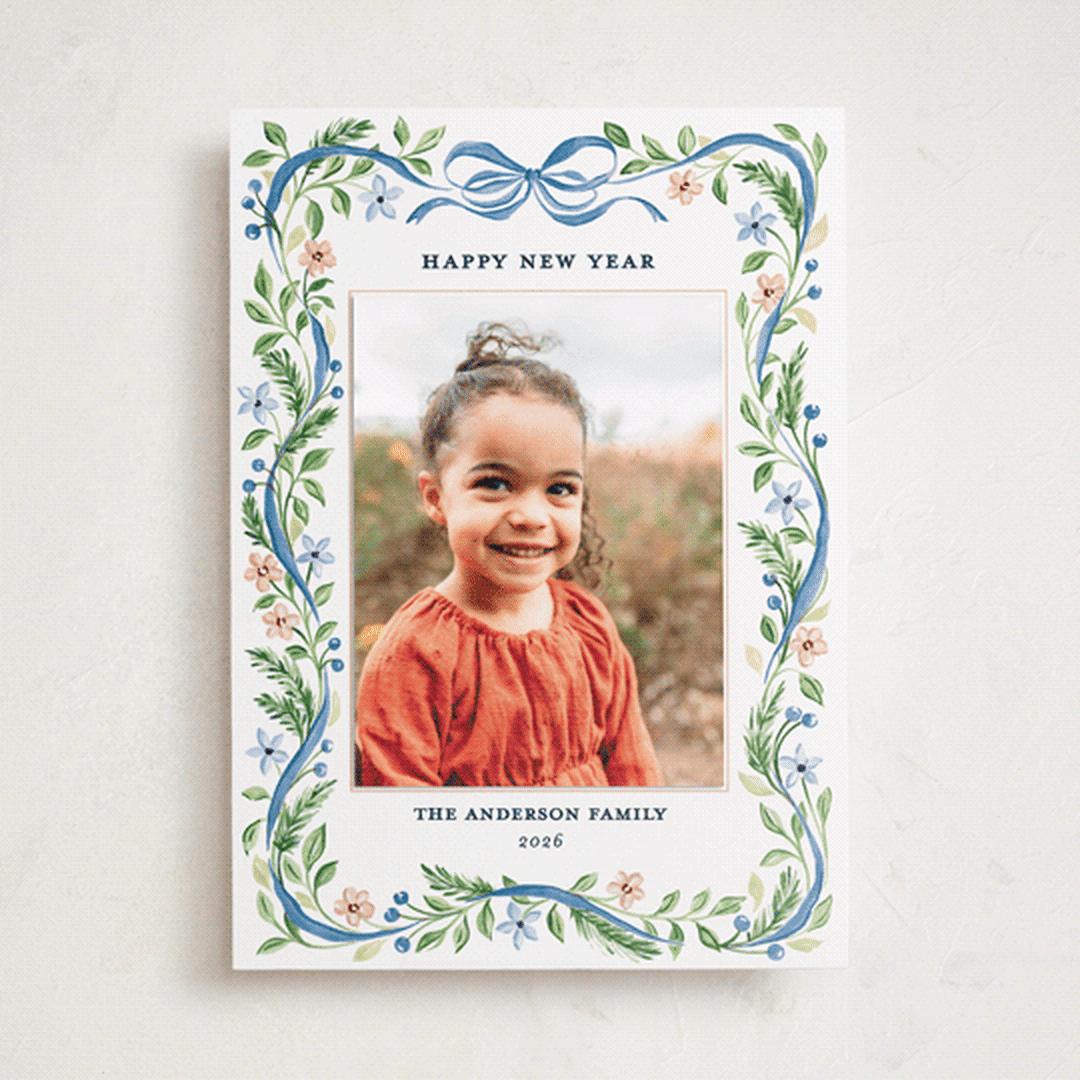 "Bella" - Holiday Photo Mount Cards in Juniper Berry by Sarah Knight - Front