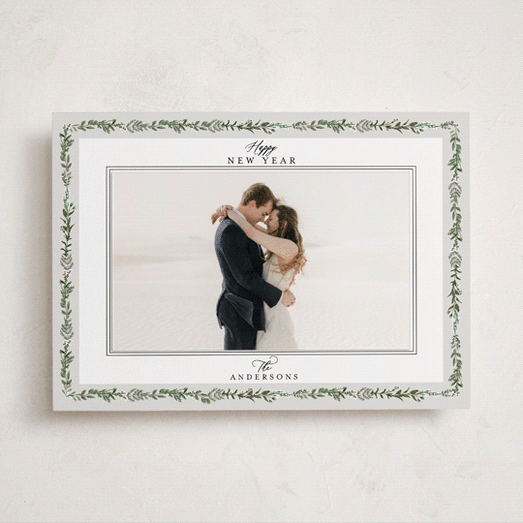 "Pine Vine" - Holiday Photo Mount Cards in Frost by Susan Moyal - Front