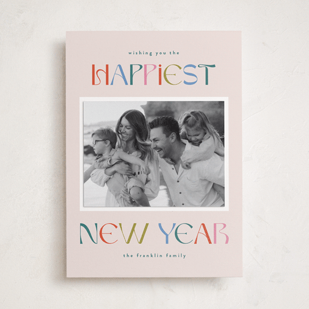 "Jolliest" - Holiday Photo Mount Cards in Gumdrop by Paper Raven Co. - Front