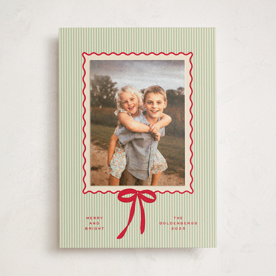 "Trendy classic" - Holiday Photo Mount Cards in Holly by Creo Study - Front