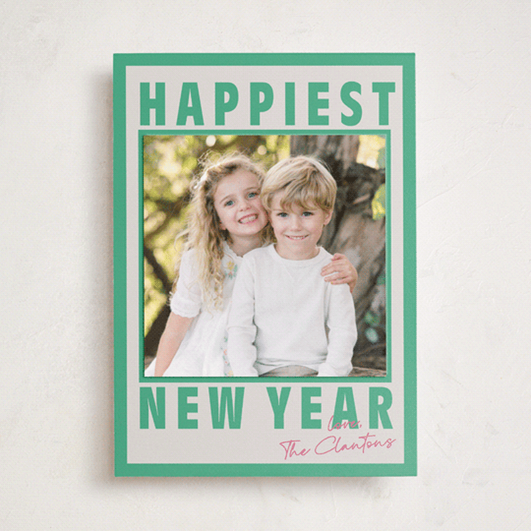 "Wordy Waze" - Holiday Photo Mount Cards in Wintermint by Kaydi Bishop - Front