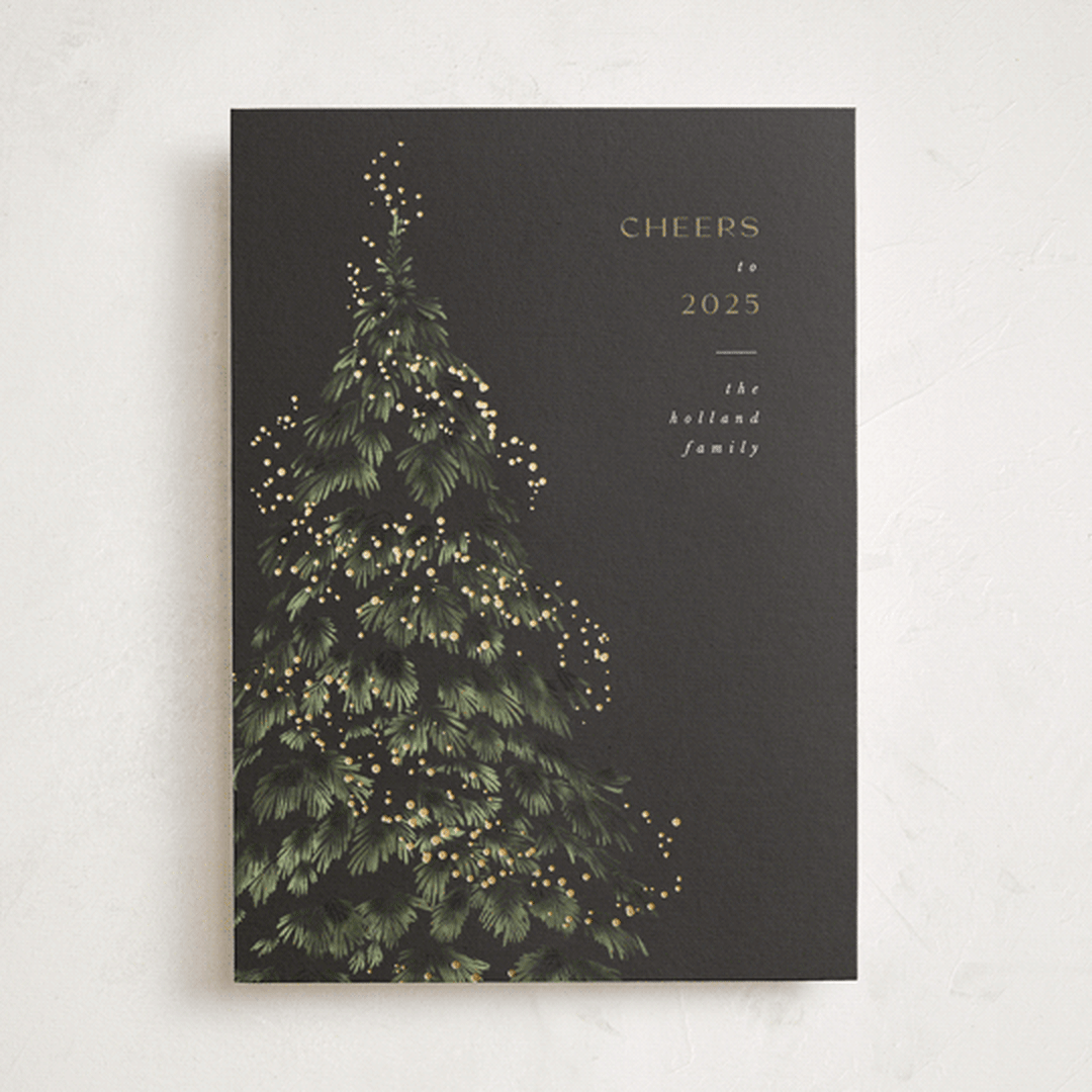 "Winter Sparkle" - Holiday Cards in Coal by Leah Bisch - Front