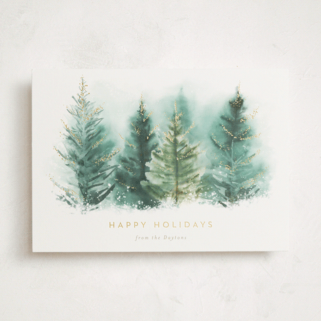 "Secret Winter Forest" - Holiday Cards in Fir by Petra Kern - Front