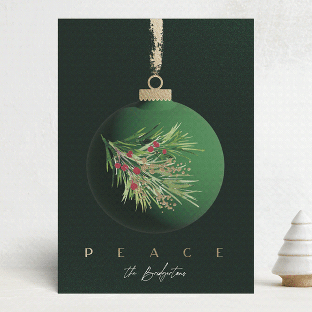 "vintage bauble" - Holiday Cards in Emerald by silverscreen studio - Front