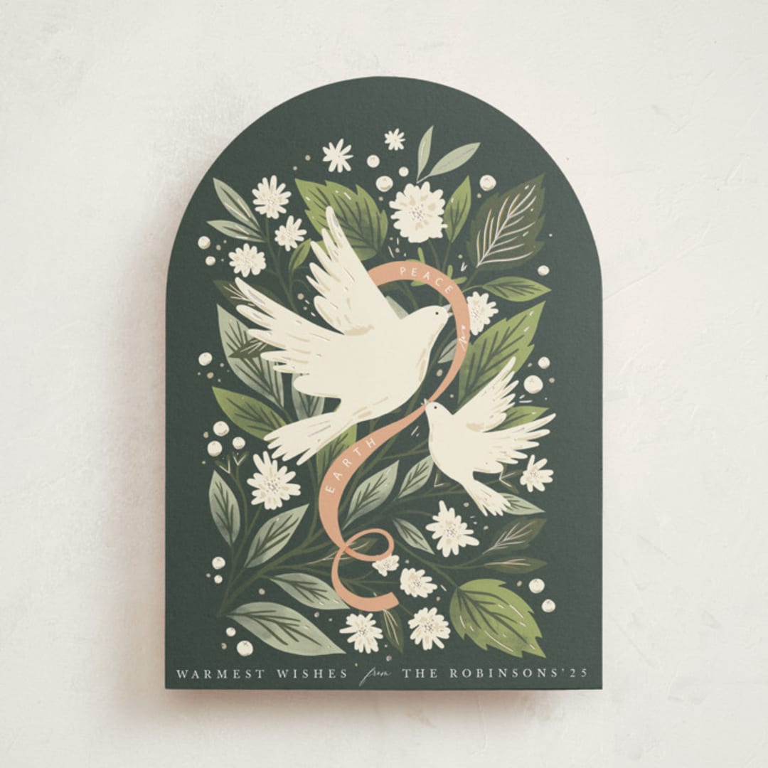 "Peace Dove Arch" - Holiday Cards in Pine by Hannah Williams - Front