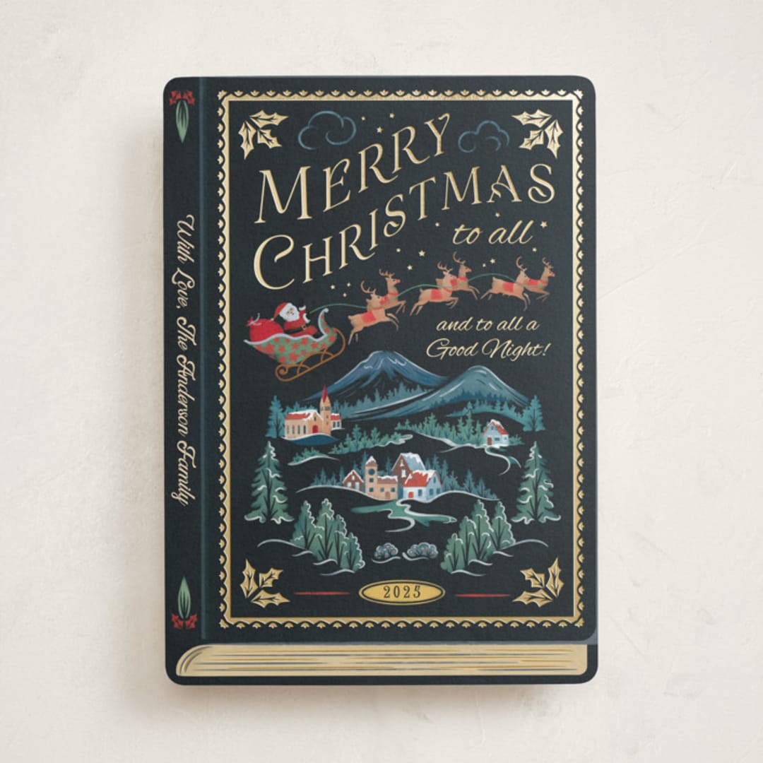 "The Night Before Christmas" - Holiday Cards in Coal by Paper Sun Studio - Front