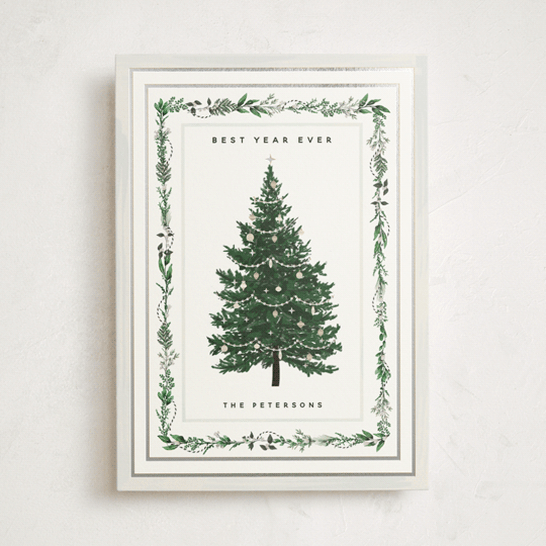 "Decorated Christmas" - Holiday Cards in Frost by Susan Moyal - Front