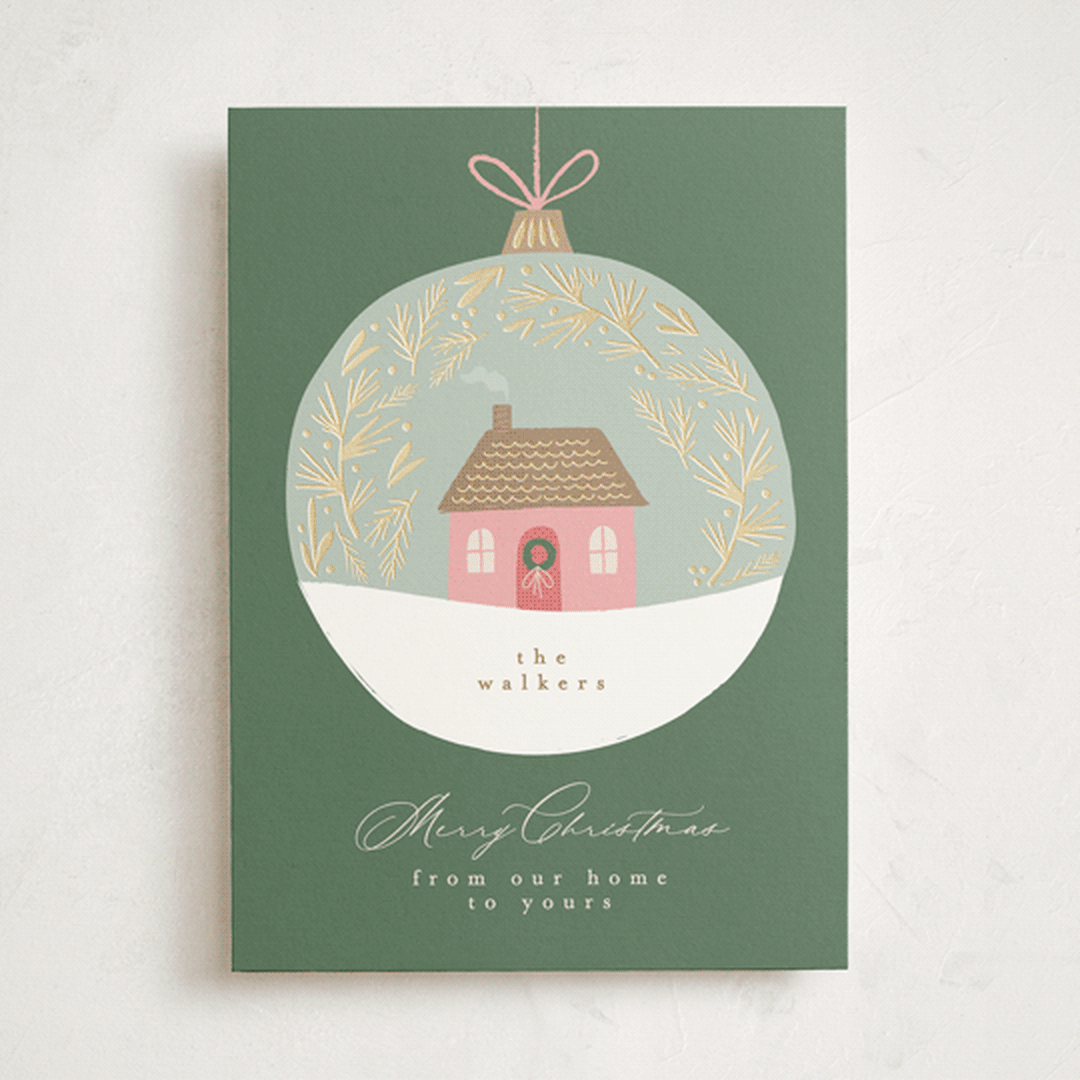 "Little House Ornament" - Holiday Cards in Forest by Karidy Walker - Front