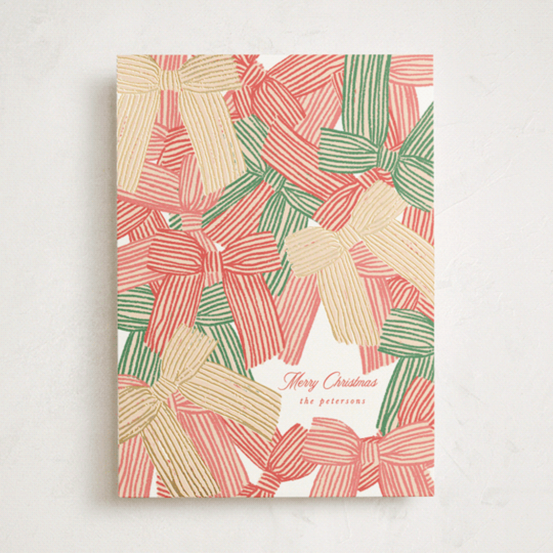 "Bunch of Bows" - Holiday Cards in Elf Shoes by Anna Elder - Front