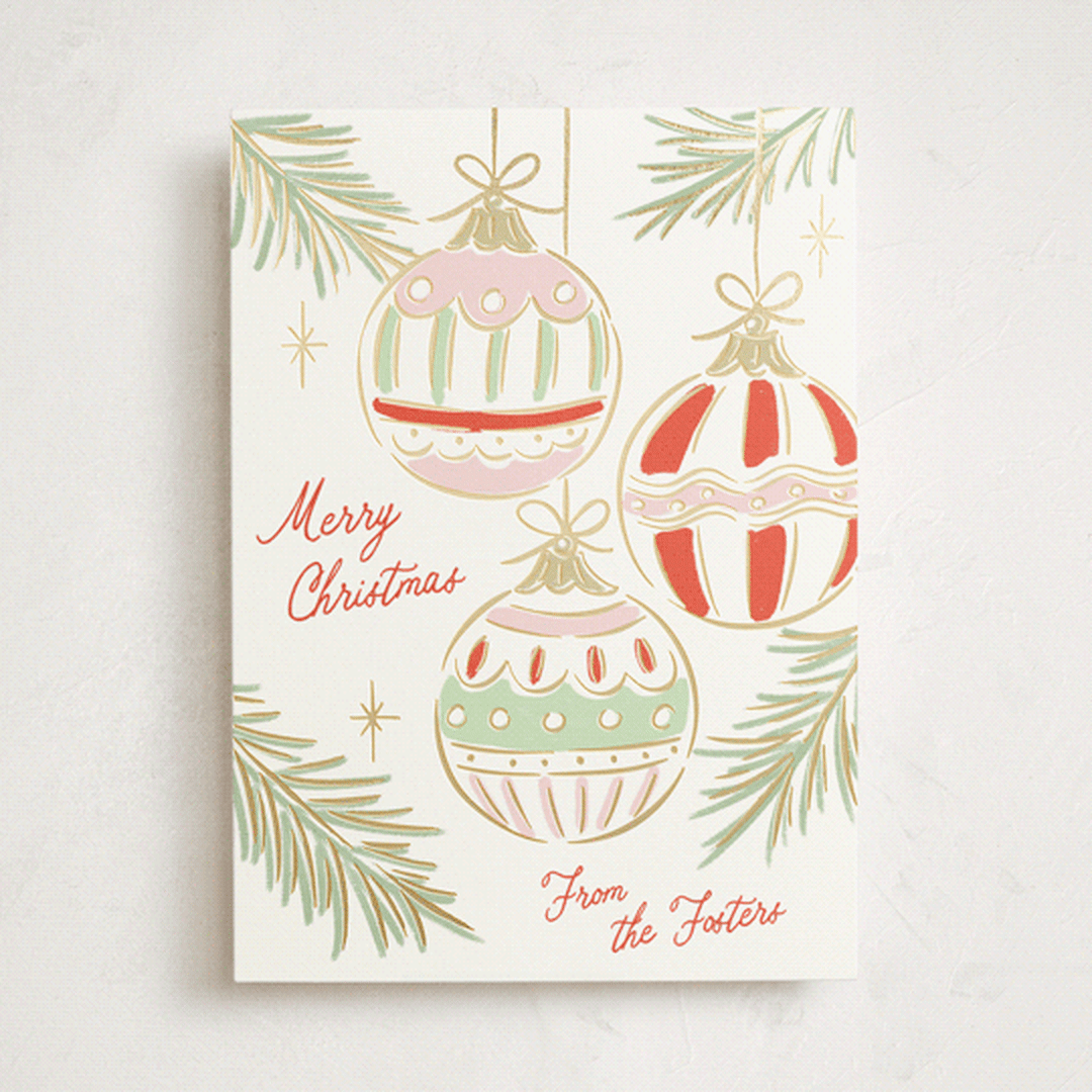 "Bright Ornaments" - Holiday Cards in Festive by Erin German - Front