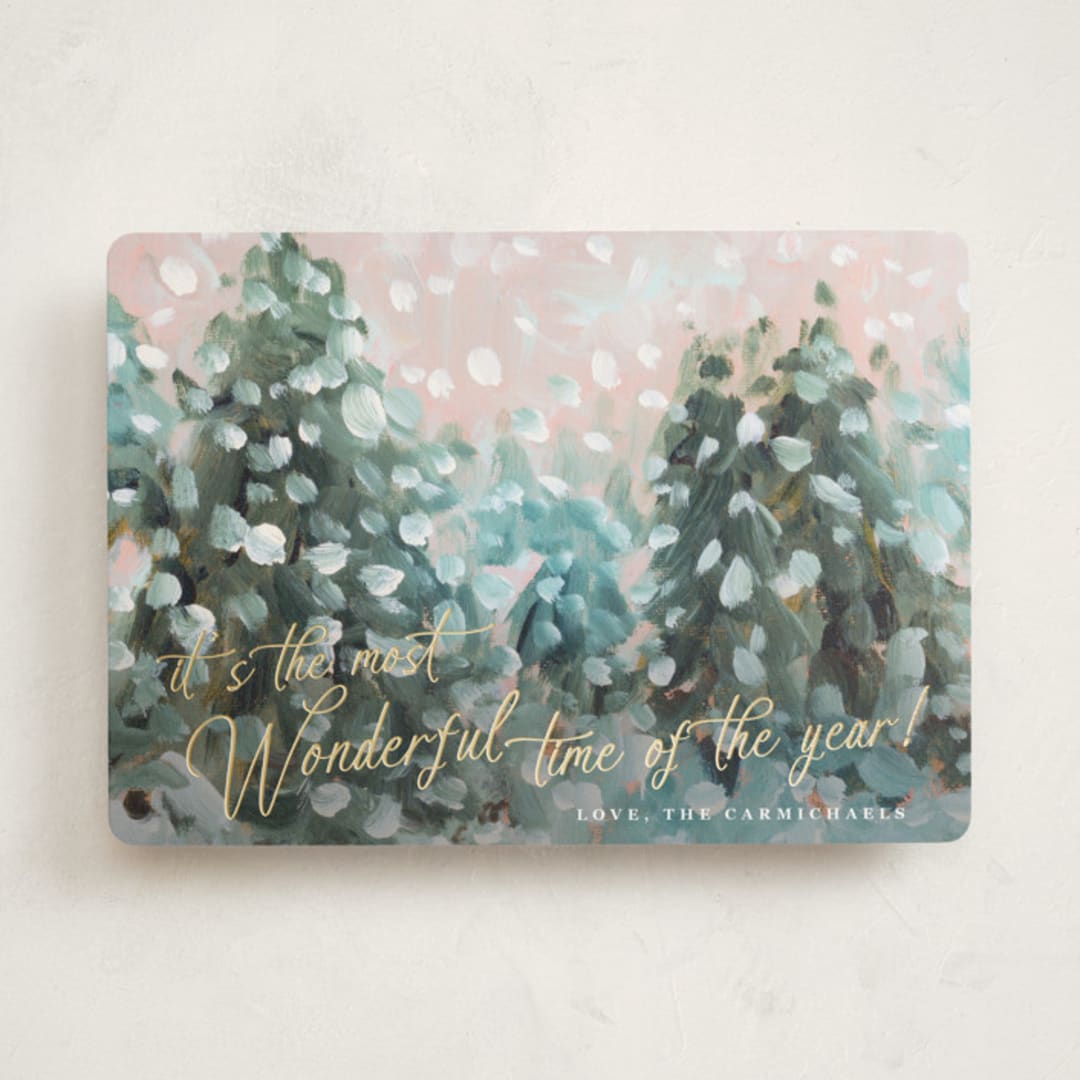 "Wonderful Time" - Holiday Cards in Snow by Lindsay Megahed - Front