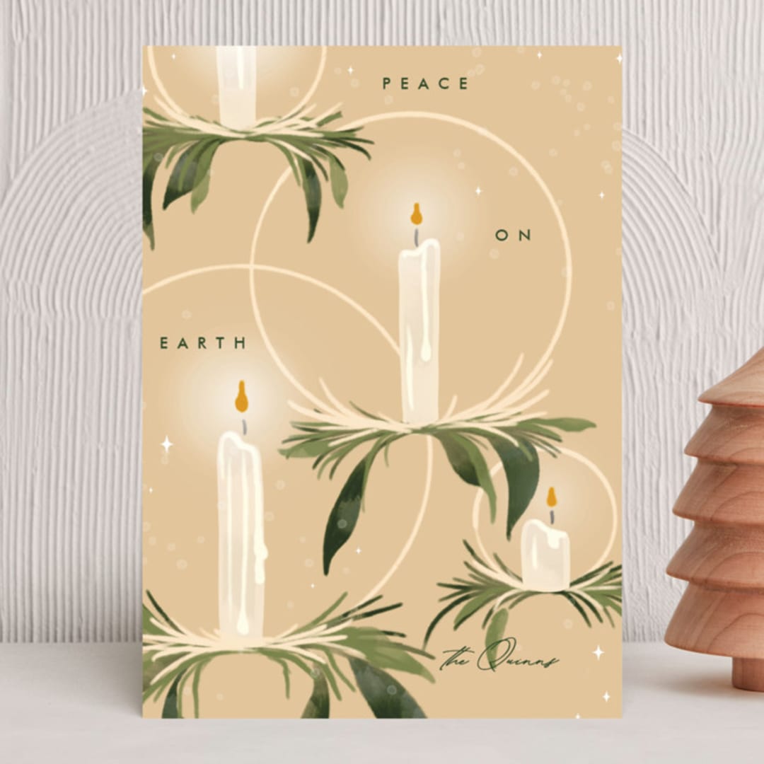 "Candlelight" - Holiday Cards in Butter by Erin L. Wilson - Front