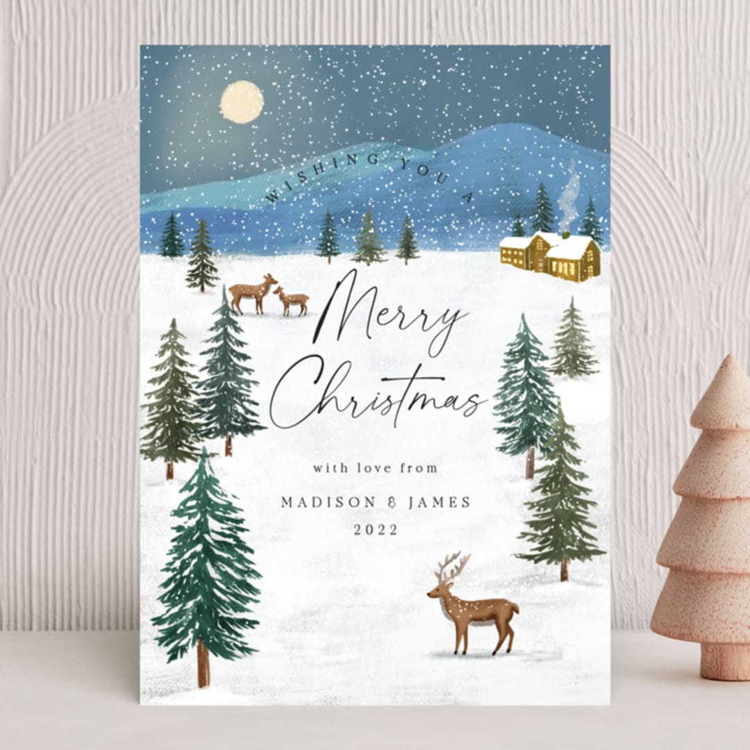 "Snowfall" - Holiday Cards in Night by Elly - Front