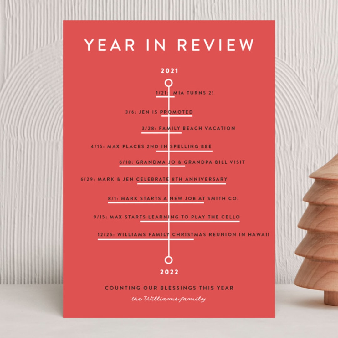 "Blessing Tree" - Holiday Cards in Pomegranate by Becca Thongkham - Front