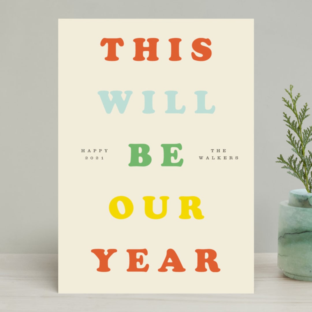 "Years Truly" - Holiday Cards in Sherbert by Yours Madly - Front