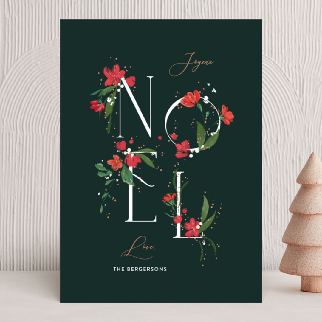 "Botanical Noel" - Holiday Cards in Balsam by Itsy Belle Studio - Front