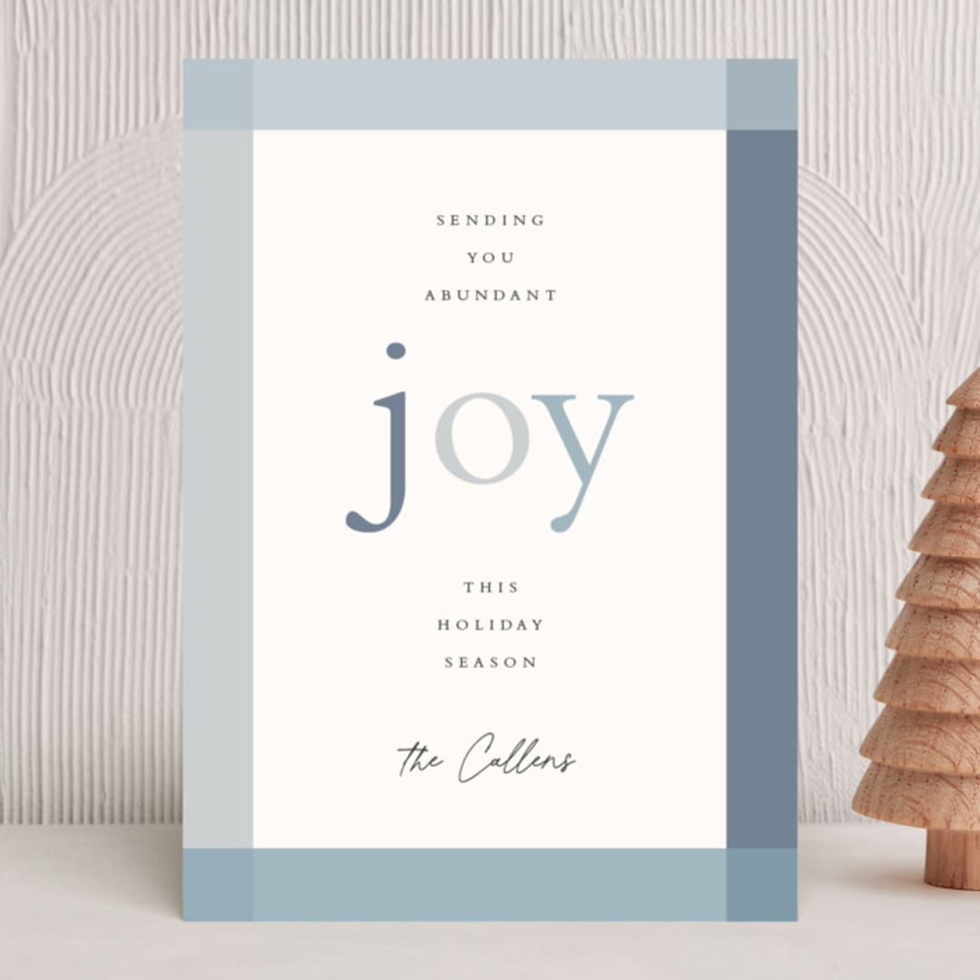 "Abundant Joy" - Holiday Cards in Frost by Sara Hicks Malone - Front