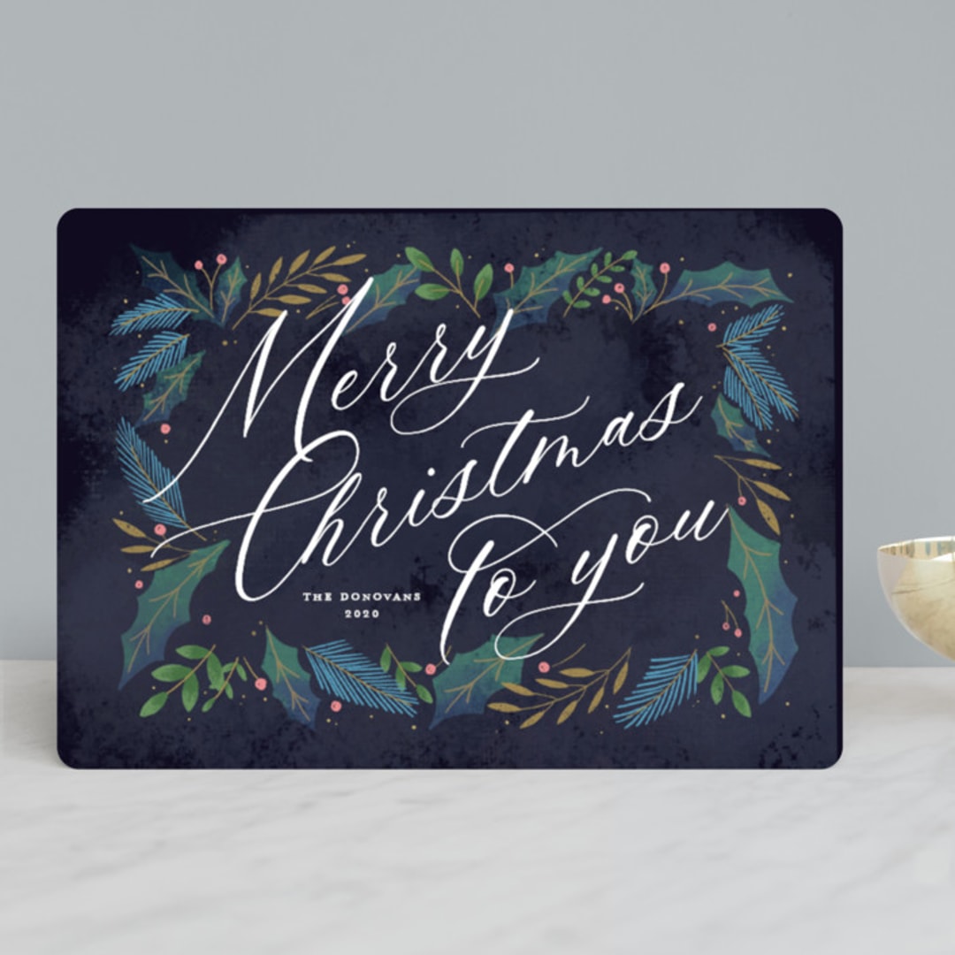 "Classic Christmas" - Holiday Cards in Sapphire by Susan Zinader - Front
