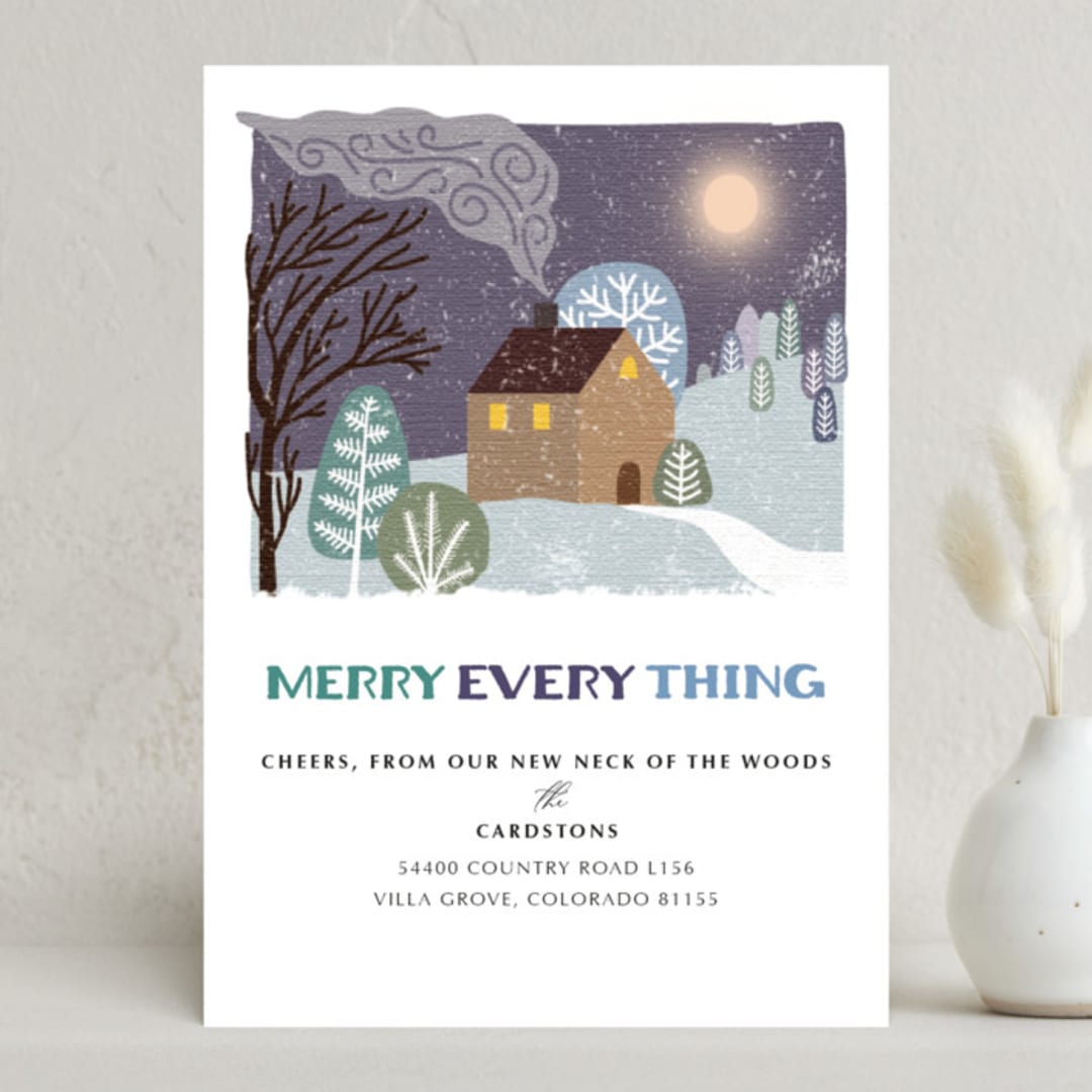 "Merry Every Thing" - Holiday Cards in Plum by Shannon - Front