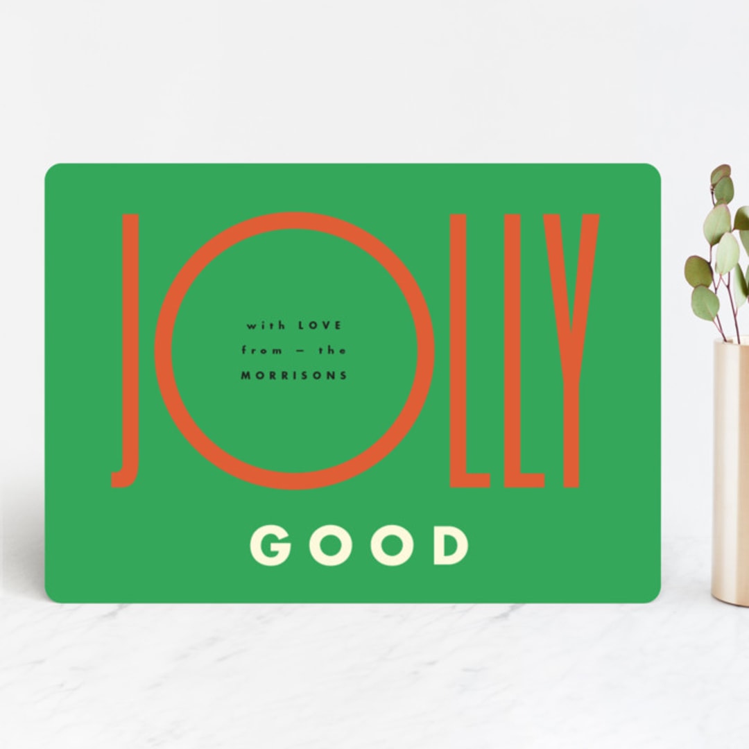 "Jolly Good" - Holiday Cards in Mistletoe by Yours Madly - Front