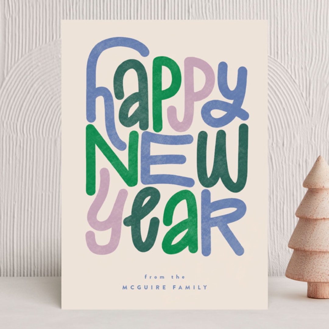"typographc" - Holiday Cards in Frosty by Jen Owens - Front