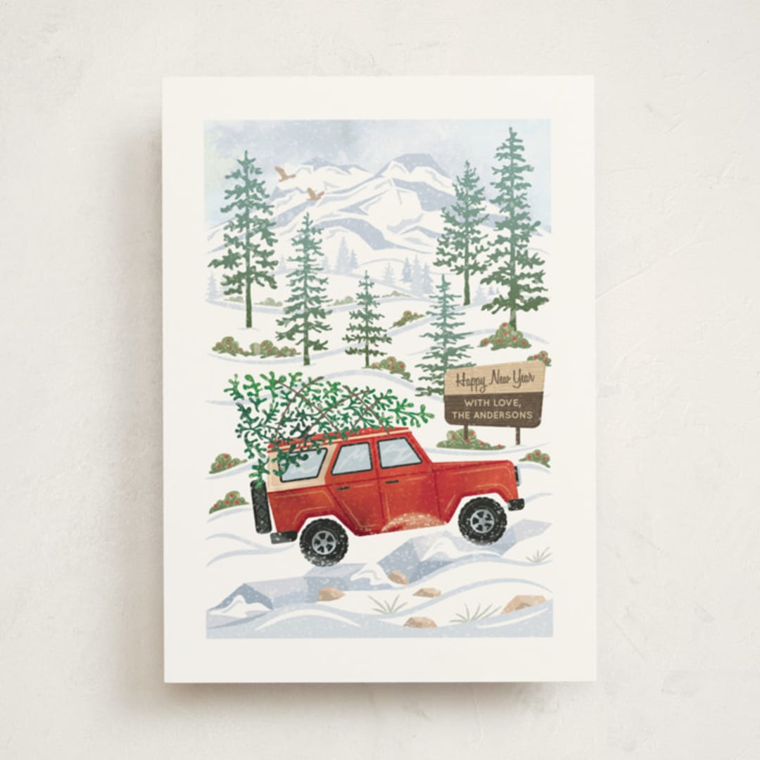 "Rocky Road Christmas" - Holiday Cards in Cardinal by Paper Sun Studio - Front