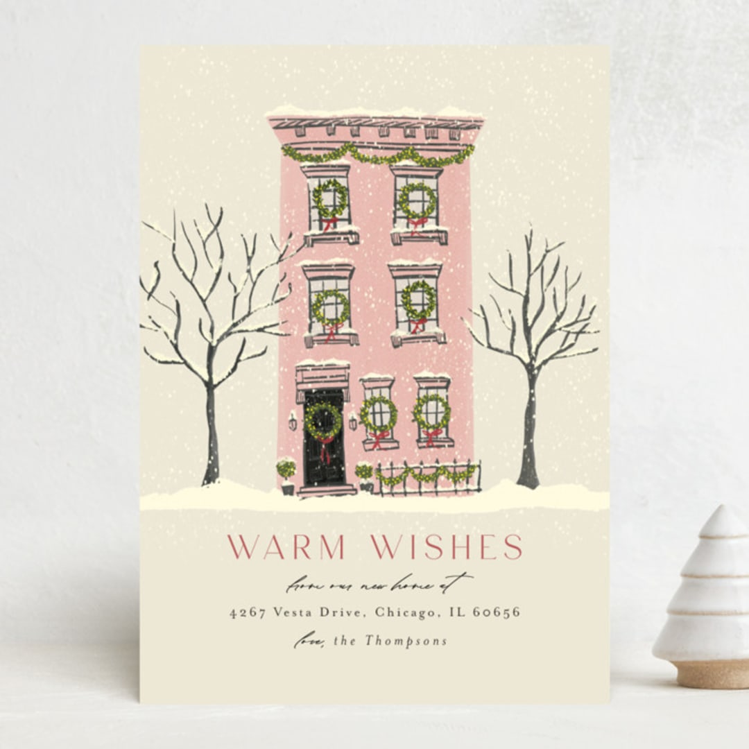"Festive Brownstone" - Holiday Cards in Vanilla by Ana Sharpe - Front