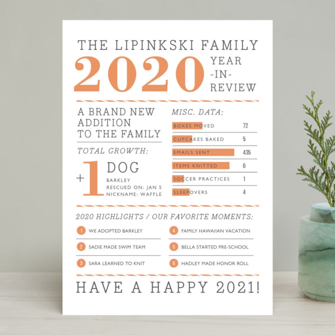 "Year in Review" - Holiday Cards in Persimmon by cambria - Front