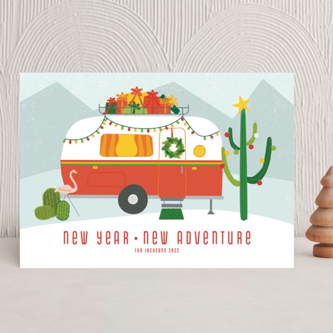 "happy trails" - Holiday Cards in Terracota by Kamala Nahas - Front