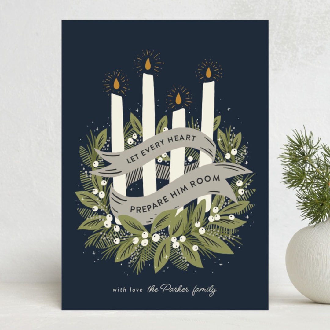 "Advent" - Holiday Cards in Midnight by Laura Hankins - Front